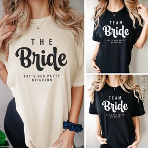 Personalised Team Bride Hen Party Shirts, Custom Hen Do Tshirts, Bachelorette Party T-Shirts by Mr Porkys™