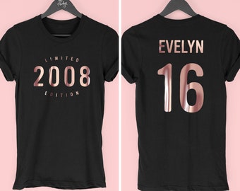 16th Birthday Shirt for Girls, Sweet 16 Gift, Limited Edition 2008 T-Shirt, Sixteenth Birthday Gift, By Mr Porkys™