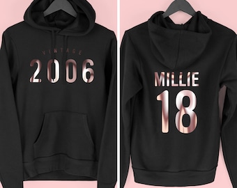 18th Birthday Hoodie for Women for 2024, 2006 Hoodie, 18th Birthday Gift for Girls, Vintage 2006 Hoody for Women, By Mr Porkys™