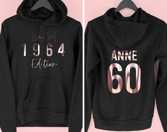 60th Birthday Gift Hoodie, Limited Edition 1964 Hoodie, 60th Birthday Hoodie Women, 1964 Hoody for Her, 1964 Script, By Mr Porkys™