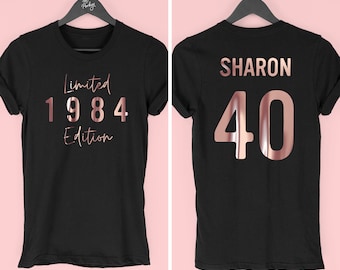 40th Birthday Tshirt for 2024, 40th Birthday Gifts for Women, Limited Edition 1984 Birthday T Shirt for Her, 40th Gifts for Her, 1984 Script