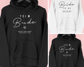 Team Bride Hen Party Hoodies, Hen Do Role Hoodies, Bride To Be Hoodie, Bachelorette Party Hoodies