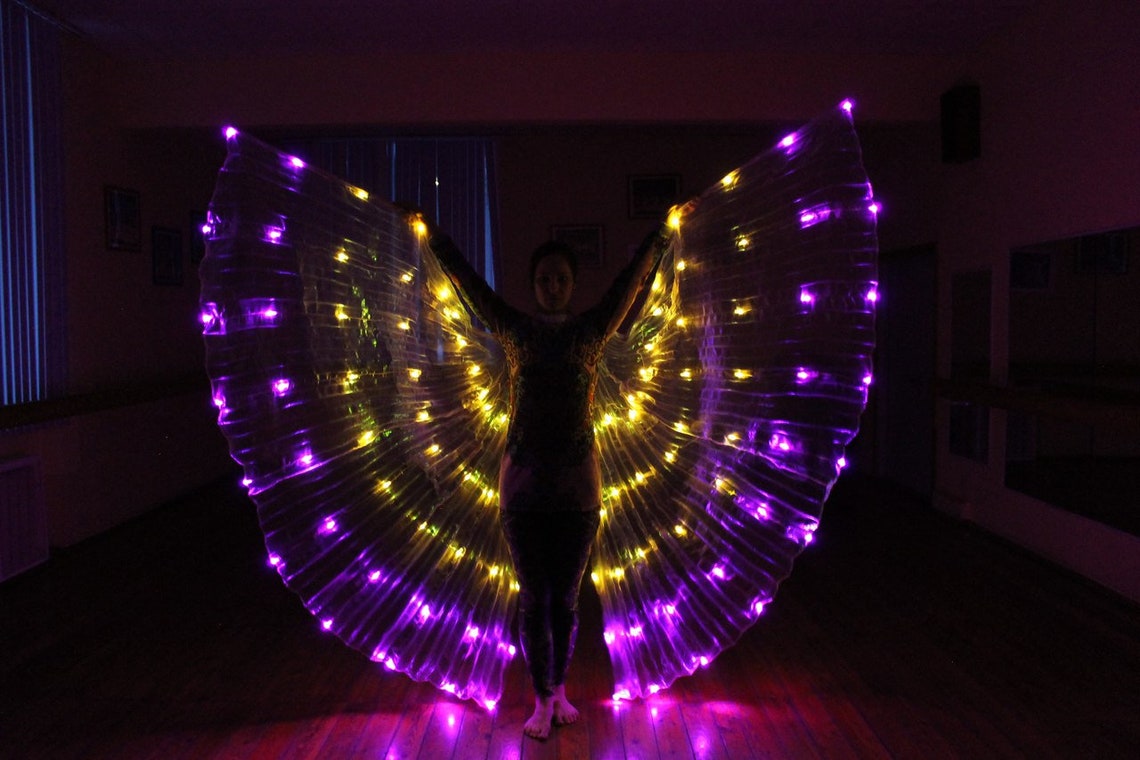 LED wings Diamond 100. LED isis wings. Flow props. Flow Etsy