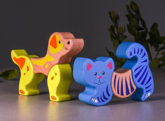 wooden animal toys for toddlers