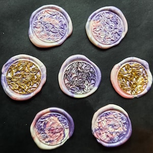 Lilac and Pastel Pink Wax Seal Floral Stamp Pre-Made Self-Adhesive Wedding Stationery Envelope