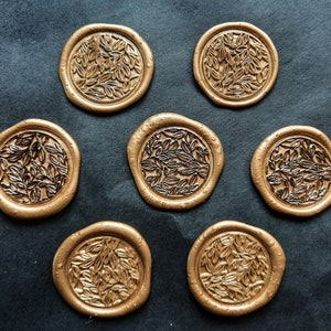 Bronze Wachssiegel Floral Stempel Pre-Made Selbstklebend Briefumschlag Hochzeit Briefpapier Briefumschlag