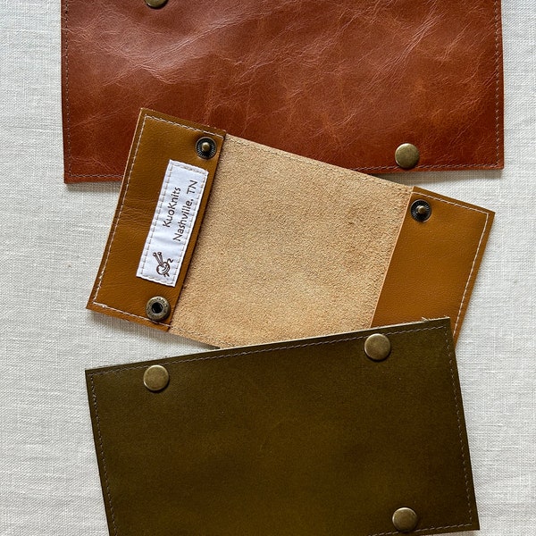 Leather DPN Project Holder—color and size options