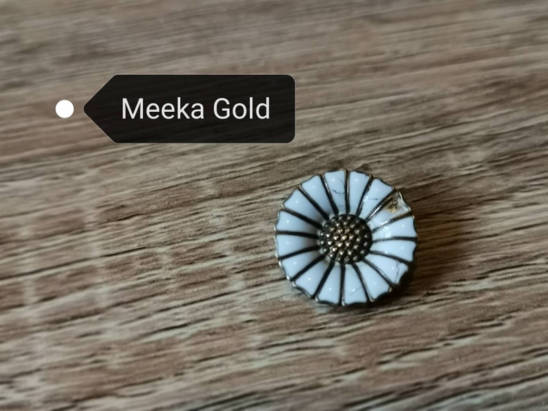 Denmark Silver and White Enamel Anton Michelsen Vintage Daisy Design Earrings 8g