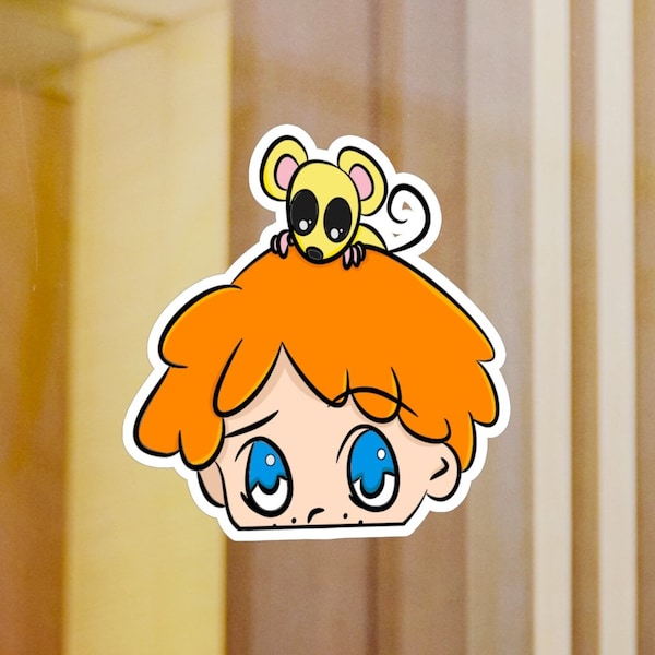 Ron Weasley & Scabbers peeker sticker. Show off your love for the wizarding world of Harry Potter with this magical, vinyl peeker sticker.