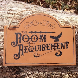 Room of Requirement Sign - handpainted, wooden wizarding door sign