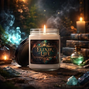 Elixir of Life Candle - DnD Tabletop RPG Gift Idea - Fantasy Potion Aesthetic - Health Potion for: Dungeon Masters and Campaign Groups!