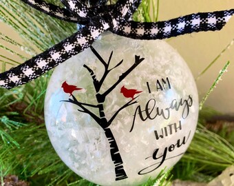 Christmas Cardinal Ornament, Cardinal Ornament, Snow Filled Ornament, Cardinal Christmas Gift, Cardinal Sympathy, Sympathy Gift