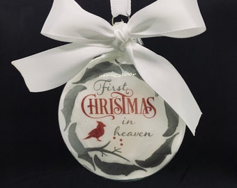 Memorial Ornament Sympathy Gift Cardinals First Christmas in Heaven Christmas Bauble in Memory of Loved One