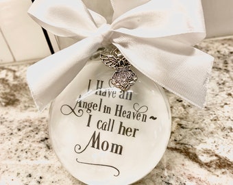 Mother Memorial Ornament, Mom Sympathy Gift, Mother Sympathy Gift, Mother Memorial Ornament Angel in Heaven, Bauble Remembering Momma Mama