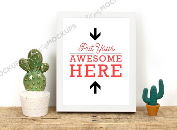 Download Cactus Love Frame Mockup Picture Frame Mockup Product Etsy