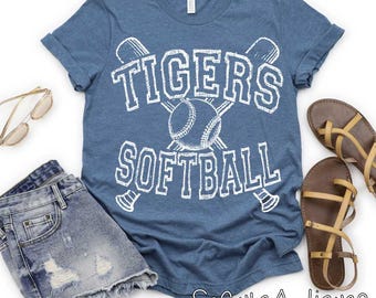 Tigers Softball DTF Transfer, Mascot Design, Ready to Press