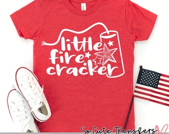 Little Firecracker DTF transfer, 4th of July, White Ink