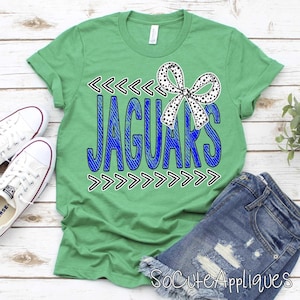 JAGUARS bow transfer, you pick color DTF transfer, baseball mom, Back to school, football transfer, N0T a digital file, Ready to Press