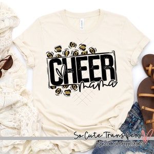 Cheer Mama LEOPARD DTF transfer, high heat, t-shirt transfer--NOT a digital file-- Cheer  , E-4