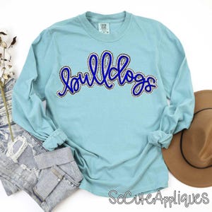BULLDOGS hand lettered DTF transfer, you pick color, back to school, baseball, football transfer, N0T a digital file, Ready to Press