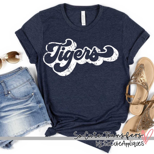 Transferencia DTF con el logotipo de los Tigres, diseño para prensa de calor.