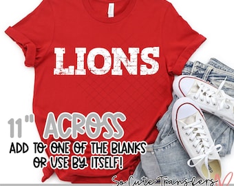 Lions Block Screen Print Transfer, Football Mom T-Shirt