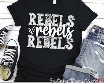 Rebels DTF transfer, Plastisol Ink, Sports Mom