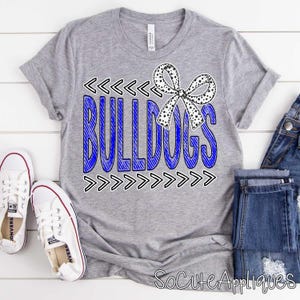 BULLDOGS bow transfer, you pick color DTF transfer, baseball mom, Back to school, football transfer, N0T a digital file, Ready to Press
