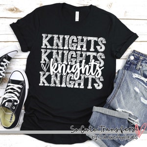 Knights DTF transfer, t-shirt transfer, --NOT a digital file--, sports dtf transfer, mom transfer, school spirit transfer DTF-9413