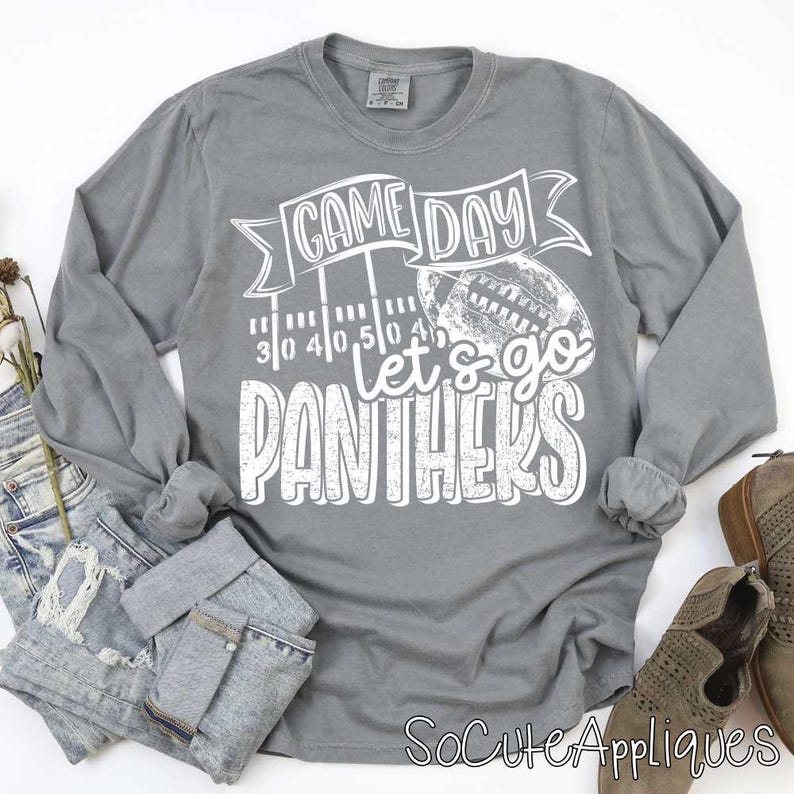 Panthers Football DTF Transfer, Game Day Shirt, Pick Your Color bild 2
