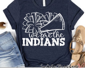 Indians CHEER dtf transfer--NOT a digital file-- Cheer print DTF-4215