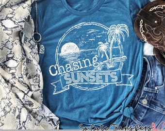 Chasing Sunsets DTF transfer, Summer Vacation