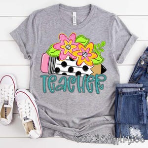 TEACHER transfer, t-shirt transfer, back to school DTF transfer, Teacher transfer, N0T a digital file, Ready to Press