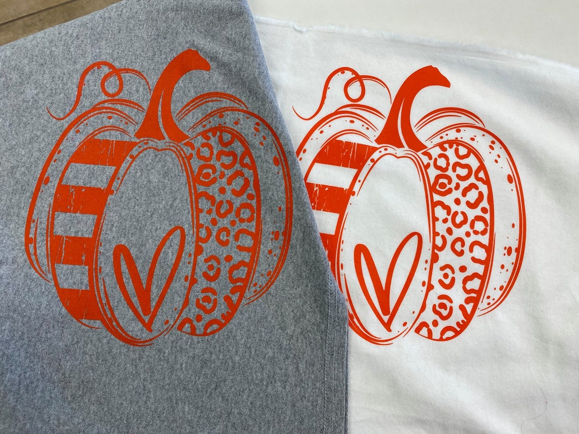 Orange funky pumpkin screen print transfer plastisol ink Etsy