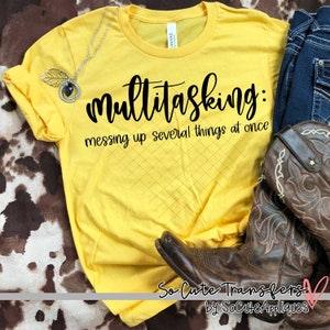 Multitasking: messing up several things at once screen print transfer, t-shirt transfer, --NOT a digital file--, mom screen print X-83