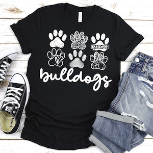 Bulldogs multi paw DTF transfer, back to school, bulldogs transfer, heat transfer, spirit wear--NOT a digital file-- DTF-3922