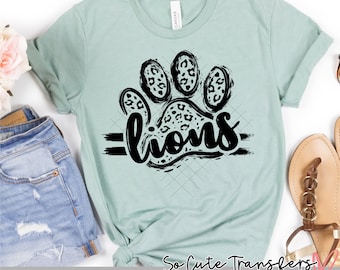 Lions Paw Print, Black DTF transfer