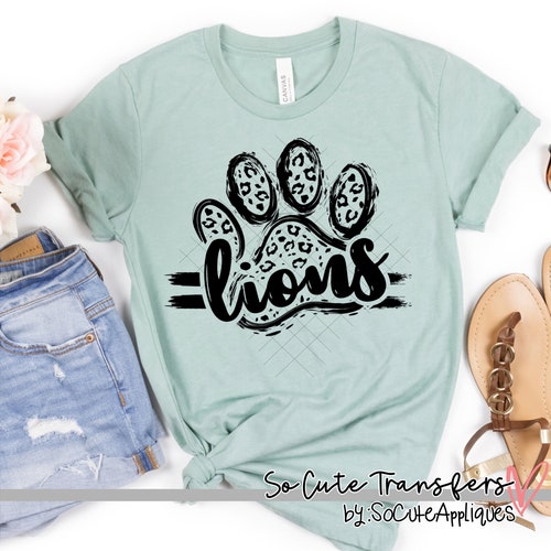 Lions Paw Print, Black DTF transfer
