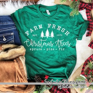 Farm Fresh screen print transfer, t-shirt transfer, --NOT a digital file--, Christmas, G-84