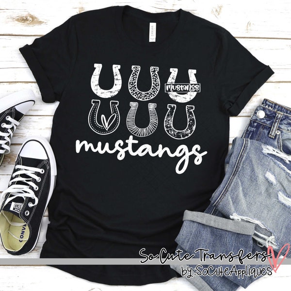 Mustangs MULTI PAW screen print transfer, white, t-shirt transfer--NOT a digital file-- Team Prints W-27