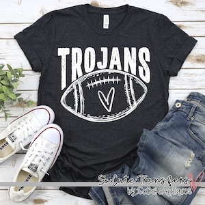 Trojans WHITE screen print transfer, t-shirt transfer, --NOT a digital file--, sports screens, mom transfer, football mom, x-8