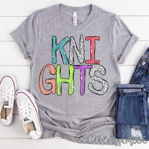 KNIGHTS polka dot back to school DTF transfer, t-shirt transfer, teacher transfer, Spirit wear, mascot transfer, N0T a digital file