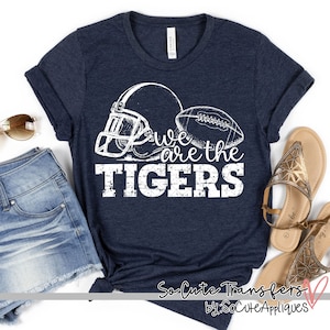 Transferencia DTF blanca de los Tigers Football (se requiere prensa térmica).