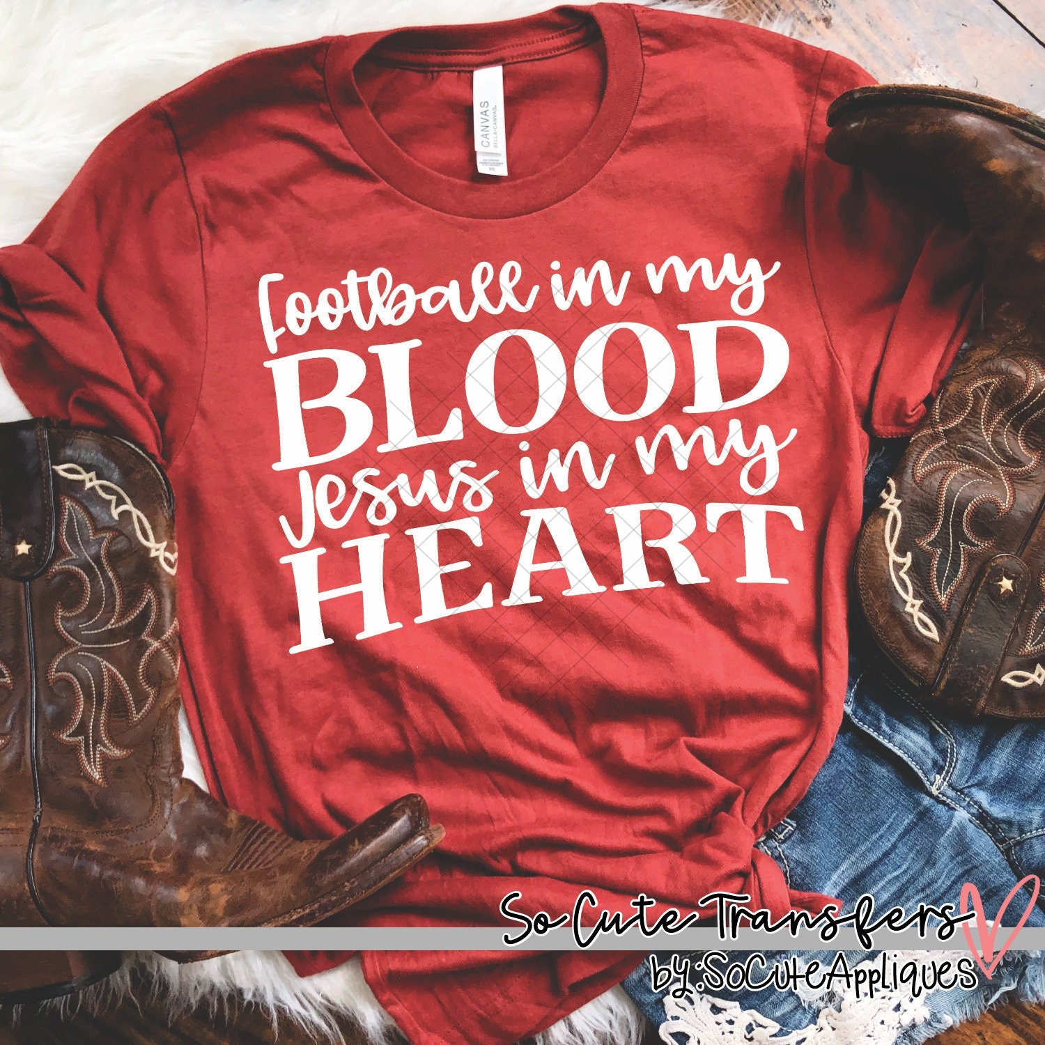 G-24 Football in my blood screen print transfer, WHITE, t-shirt transfer--NOT a digital file-- football mom screen print