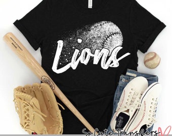 Baseball Lions DTF transfer, T-Shirt Design