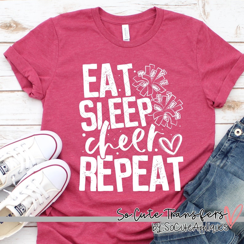 Sweatshirt Hoodie LightRed Eat Sleep Cheerleading Repeat Tee Shirt Sweatshirt Hoodie LightRed Eat Sleep Cheerleading Repeat Tee Shirt