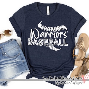 Warriors baseball STITCH screen print transfer, baseball mom, t-shirt transfer--NOT a digital file-- sports print, mom transfer E-136