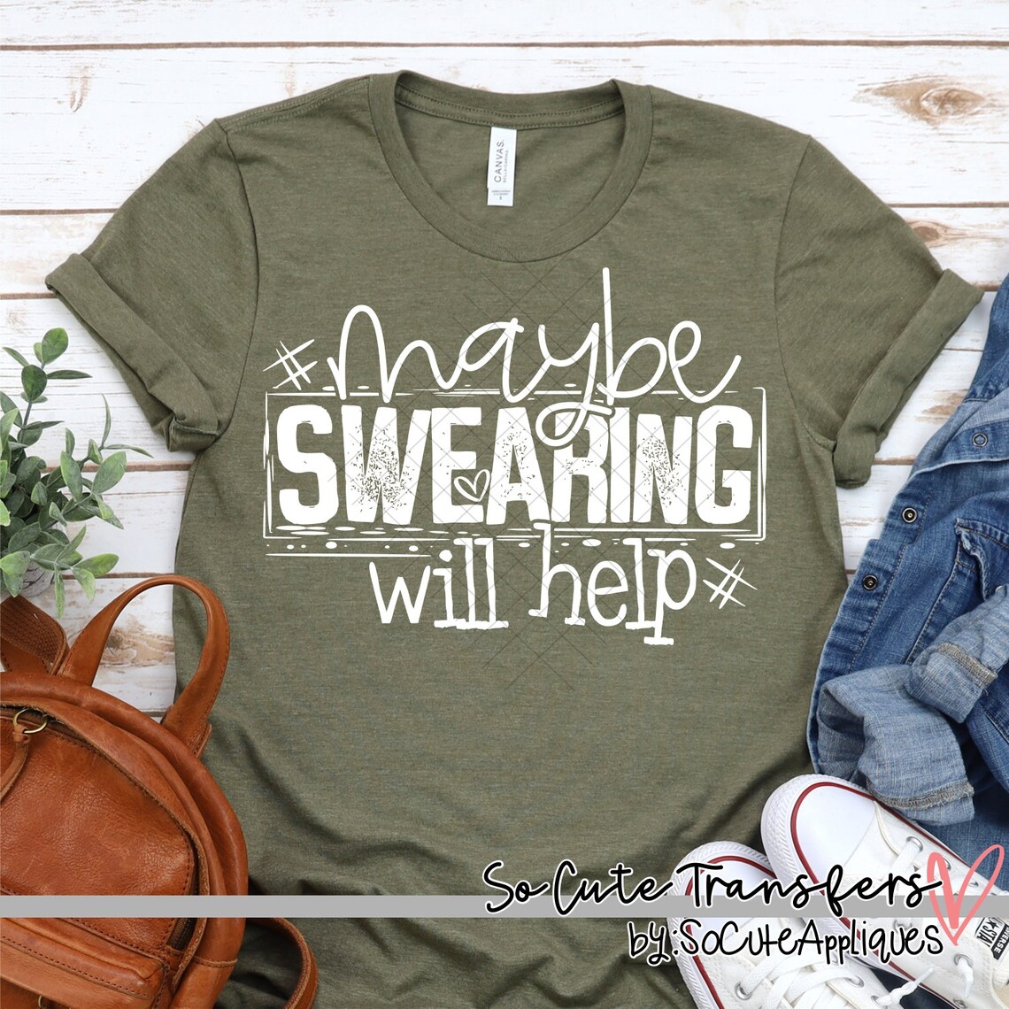 Maybe swearing will help screen print transfer funny | Etsy