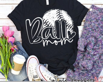 Ball Mom Baseball Faux Sequin DTF Transfer