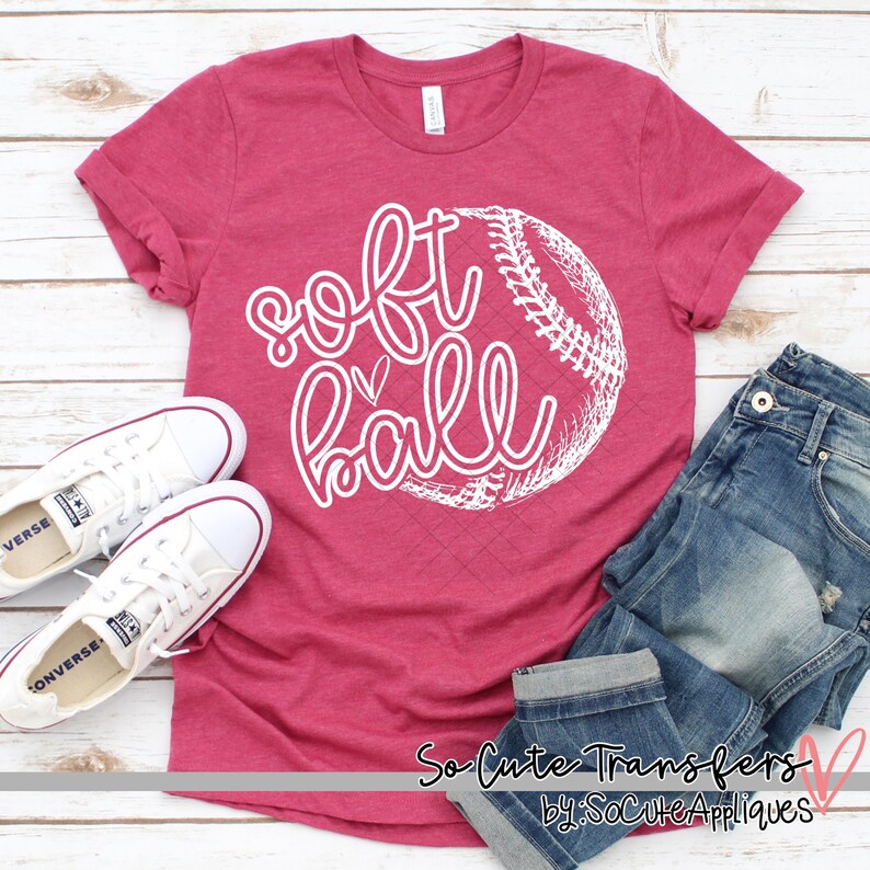 Softball Screen Print Transfer WHITE Plastisol Inknot a Etsy